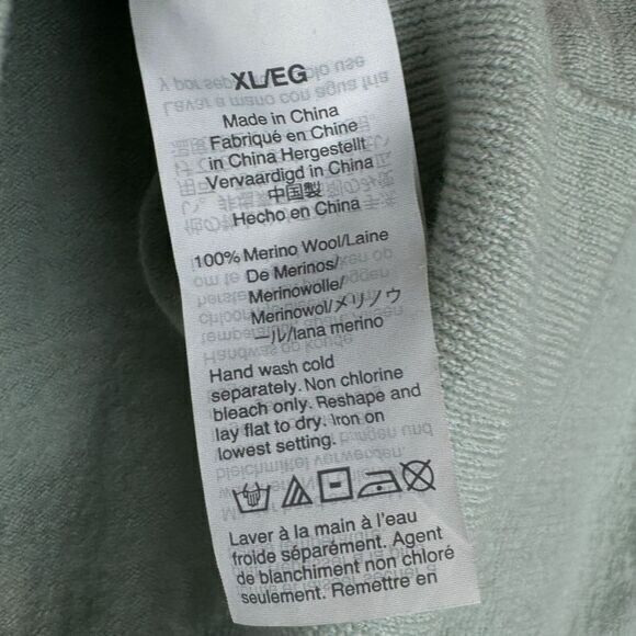Madewell Polo Sweater Womens Size XL Mint Green 100% Merino Wool Academia Preppy - Picture 7 of 13